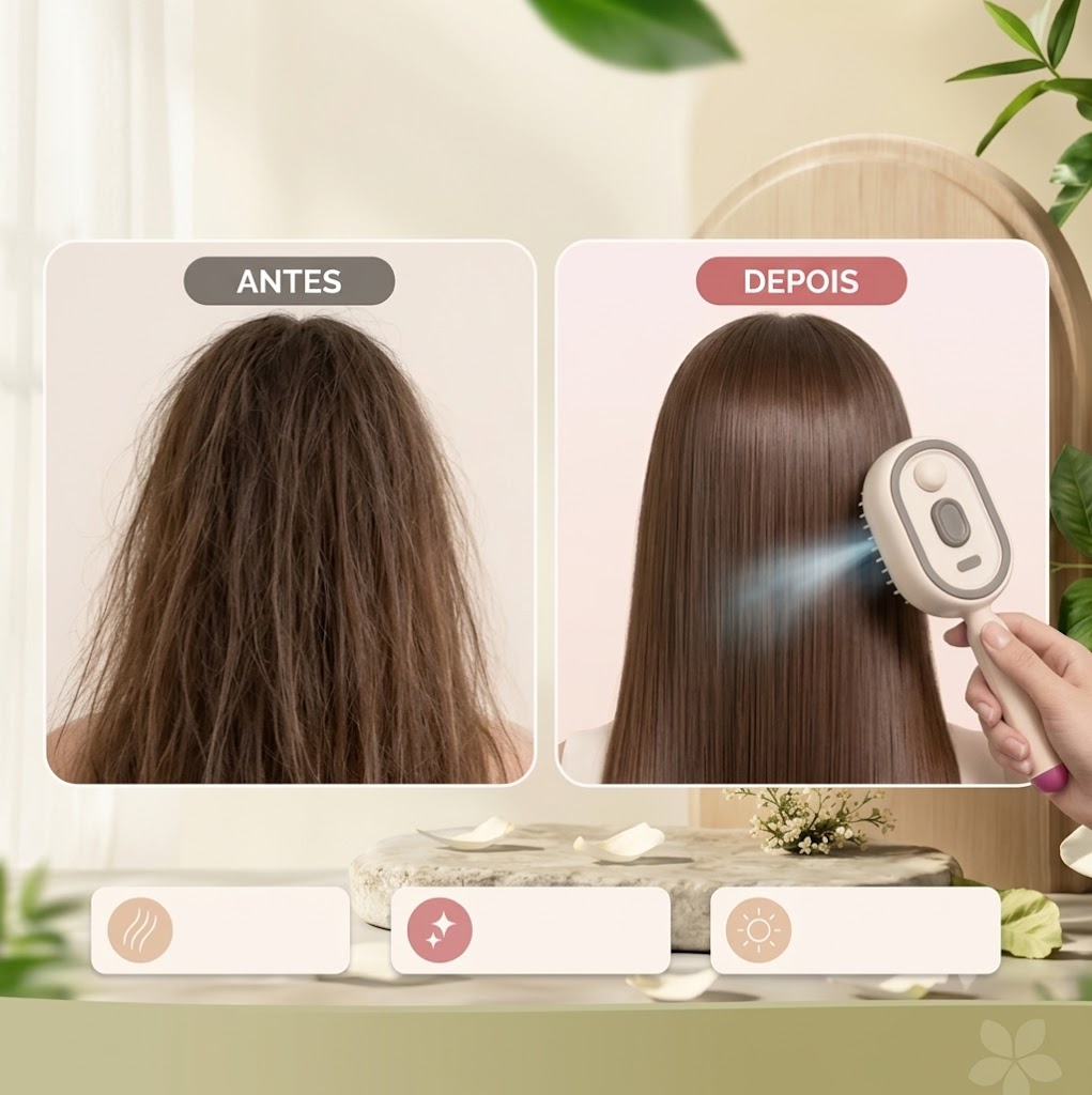 Escova Anti-Frizz: Cabelo Alinhado Em Até 5 Minutos — Sem Complicação